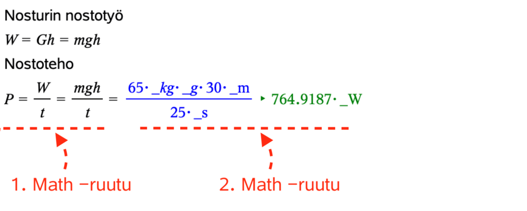 TI-Nspire™ CX CAS Muistiinpanot sovellus ja matematiikkaruutu